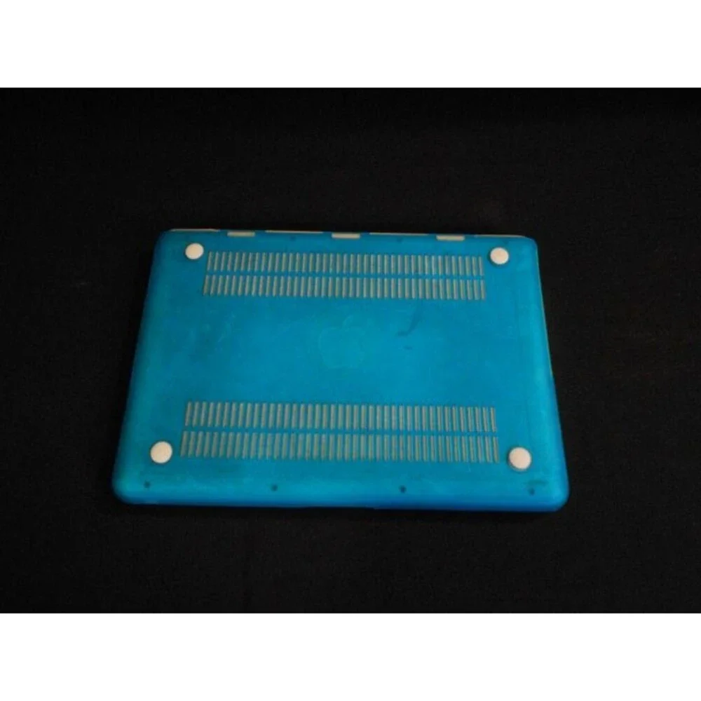 Macbook Unibody With Blue Protectice Case